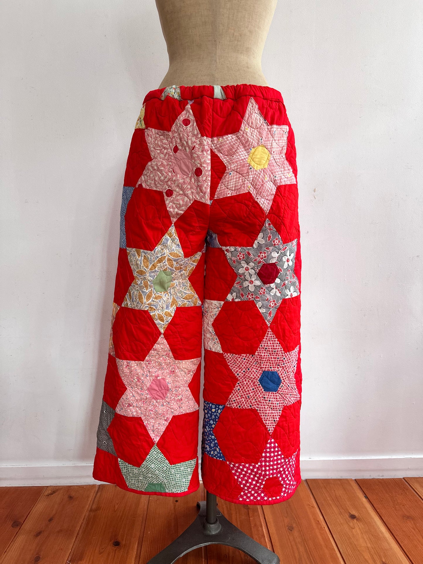 old quilt wide pants