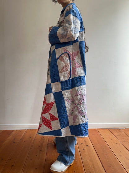 old quilt dress coat