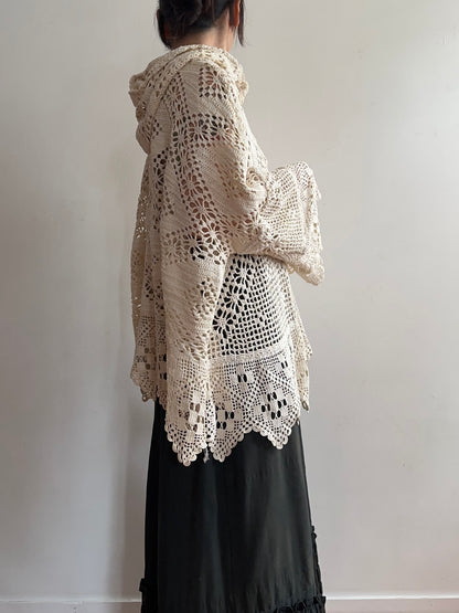 old crochet lace parka