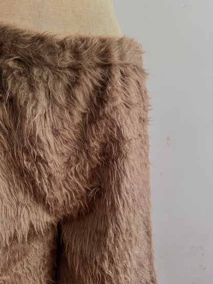 old fur wide pants / mocha