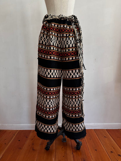 old handwoven textile set-up