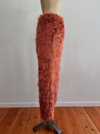 old fur pants /pink brown