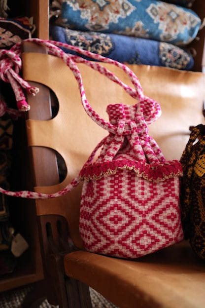old coverlet pocket bag