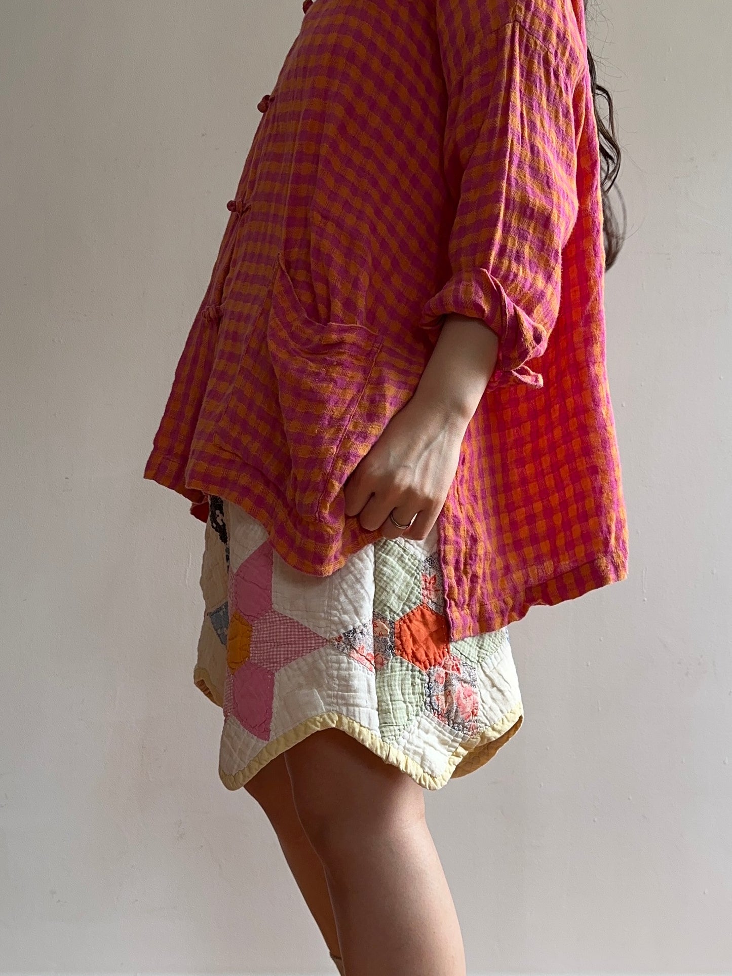 old quilt short pants