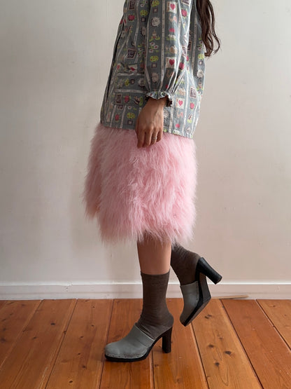 old fur half pants / pink