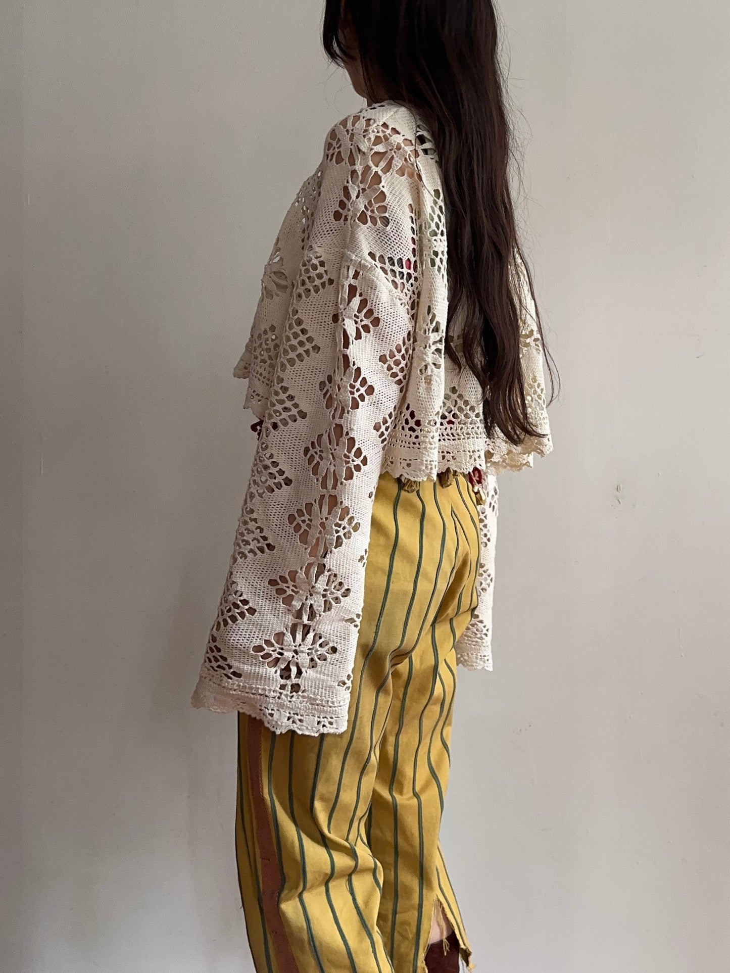 old crochet lace short tops