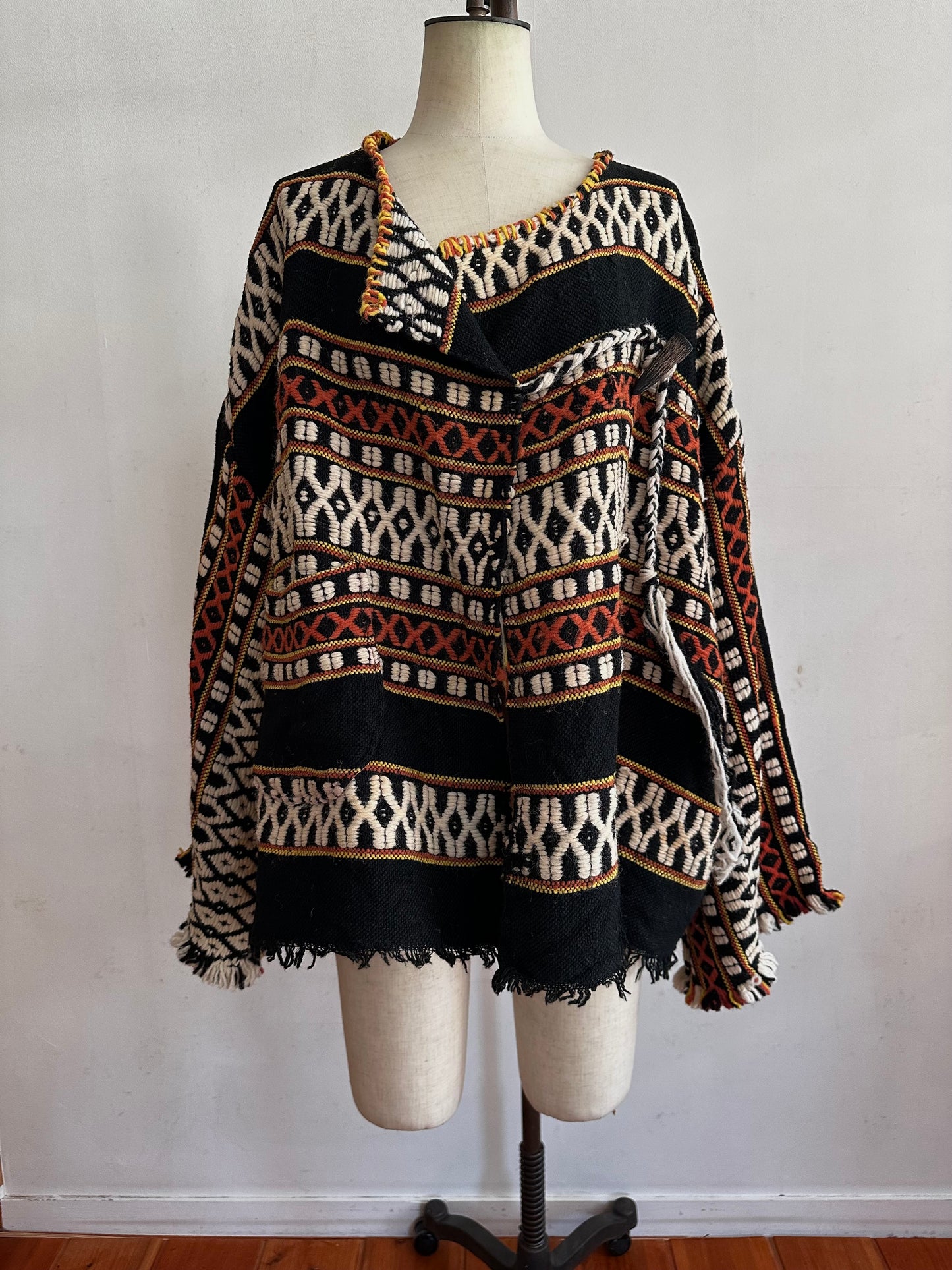 old handwoven textile set-up
