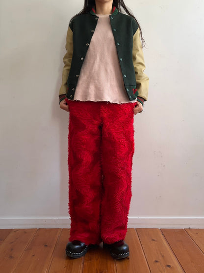 old fur pants /red