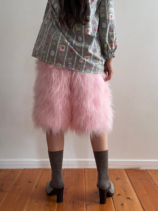 old fur half pants / pink