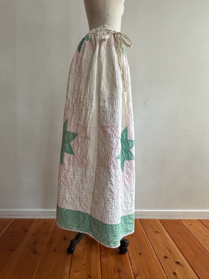 antique quilt pocket gather skirt