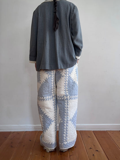 old quilt tuck wide pants