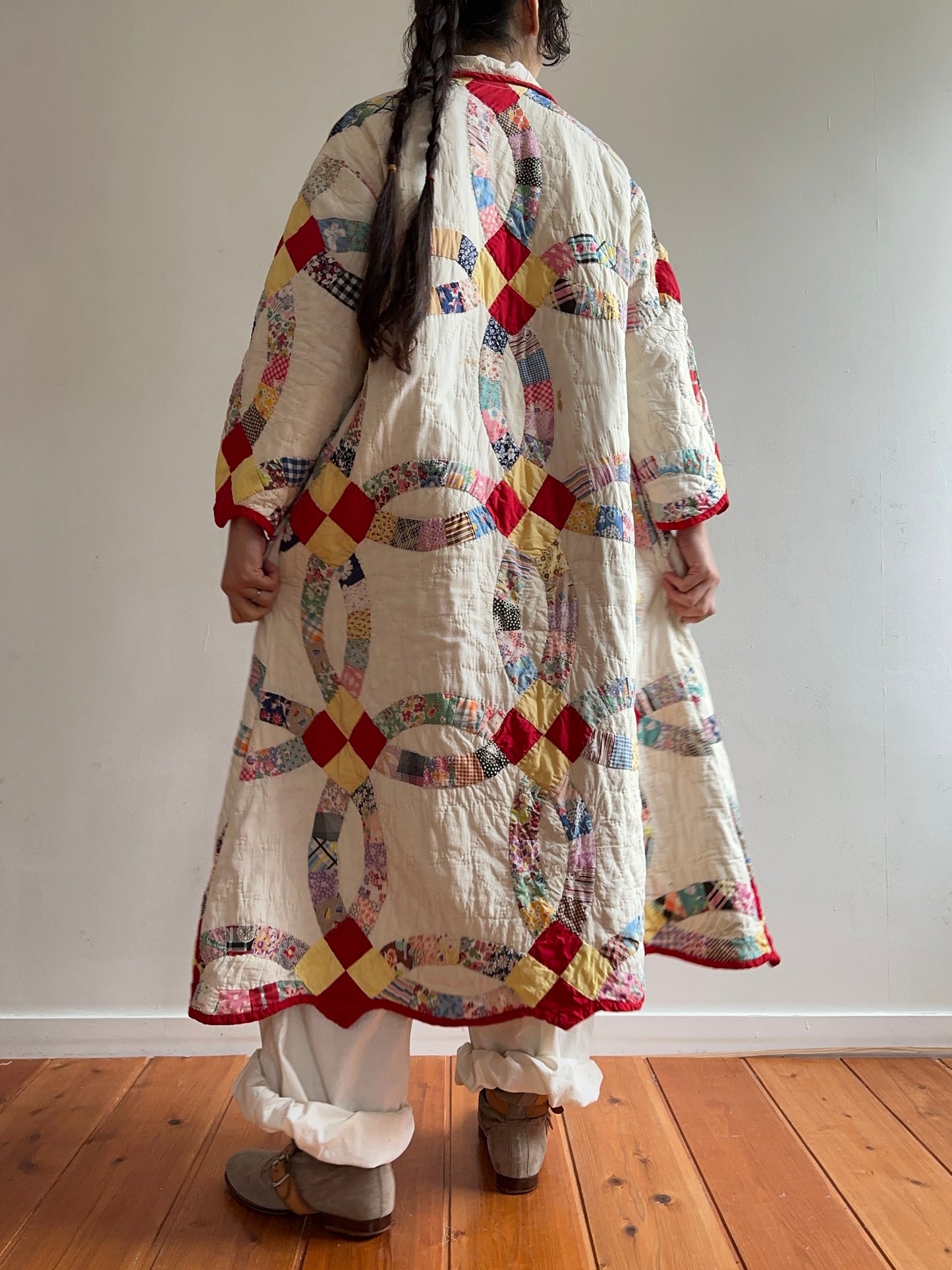 old quilt dress coat
