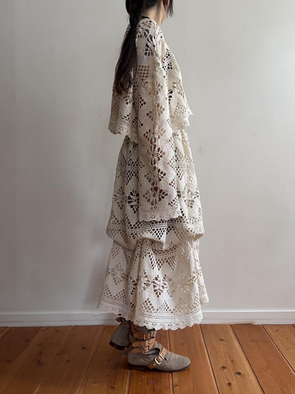 old crochet lace little change skirt