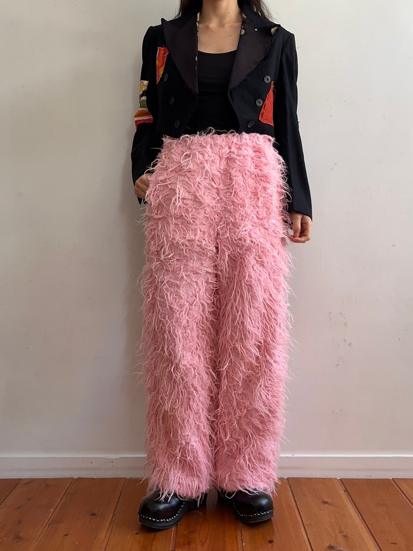 old fur pants / pink
