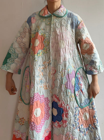 old quilt dress coat
