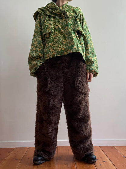 old fur pants / dark brown