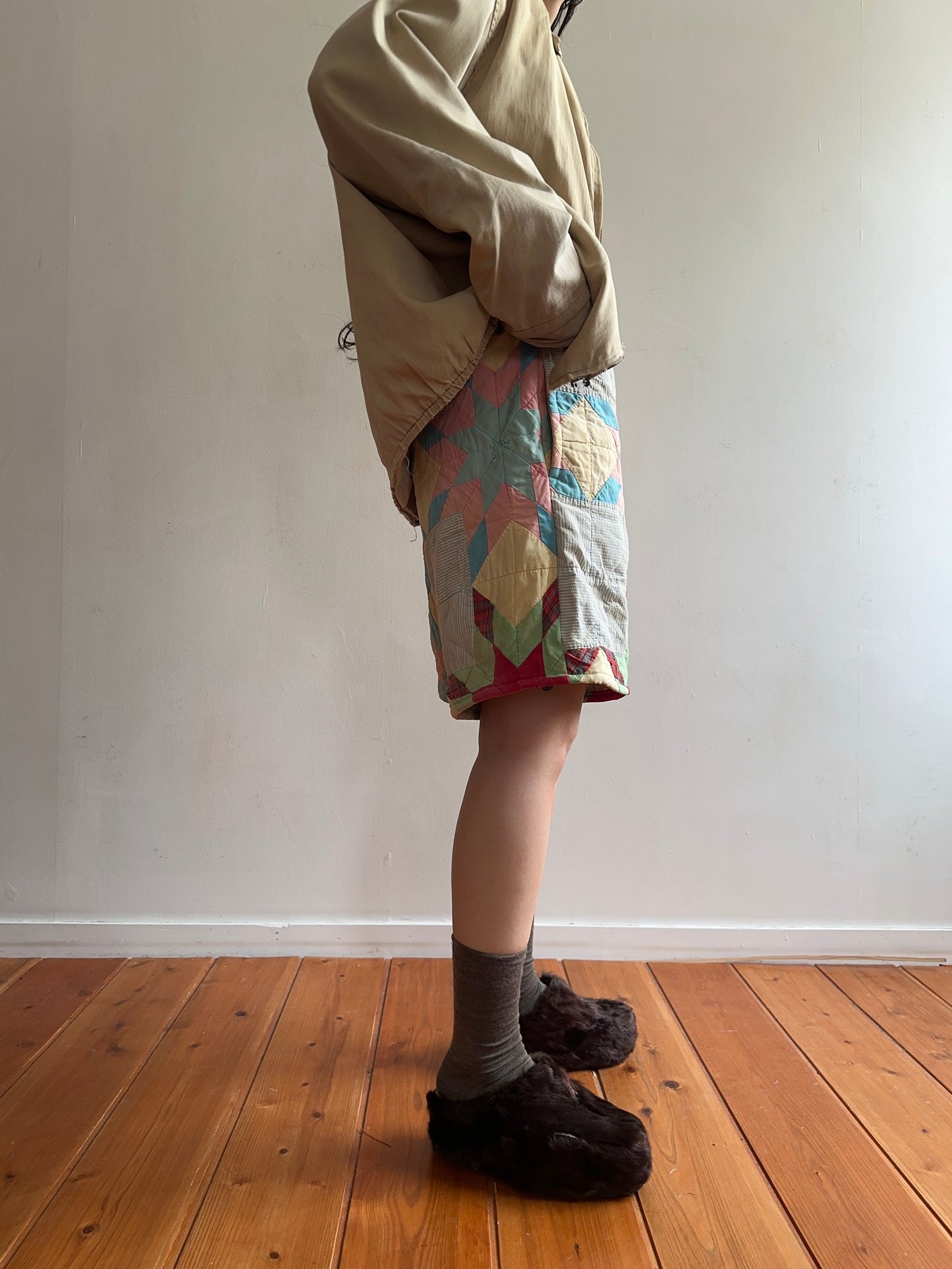 old quilt short pants