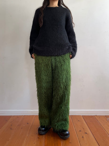 old fur pants / green