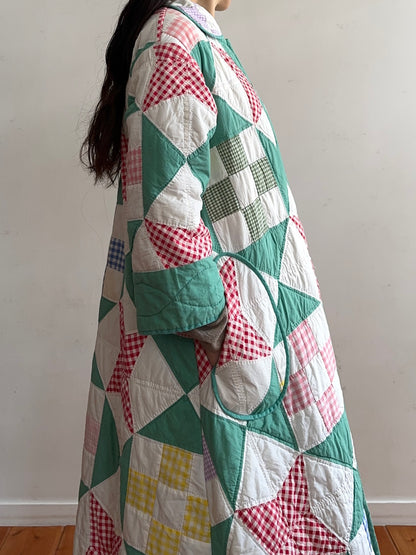 old quilt dress coat