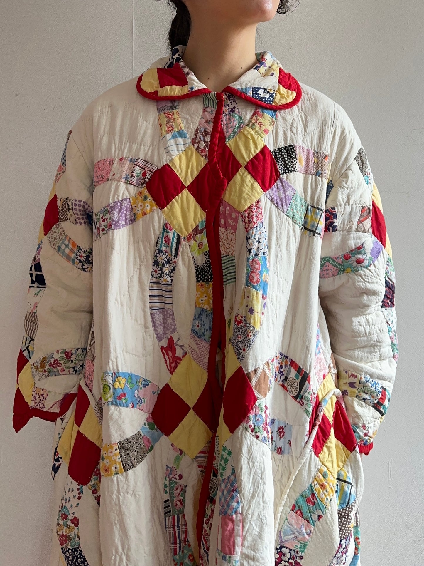 old quilt dress coat
