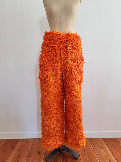 old fur pants  / orange
