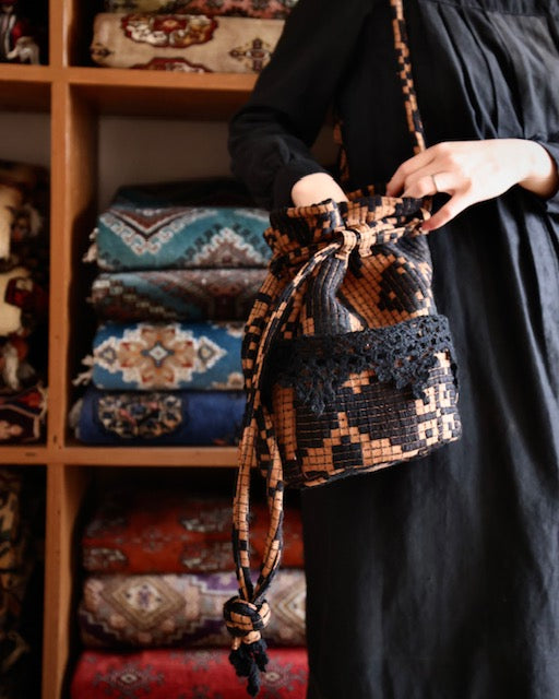 old coverlet pocket bag