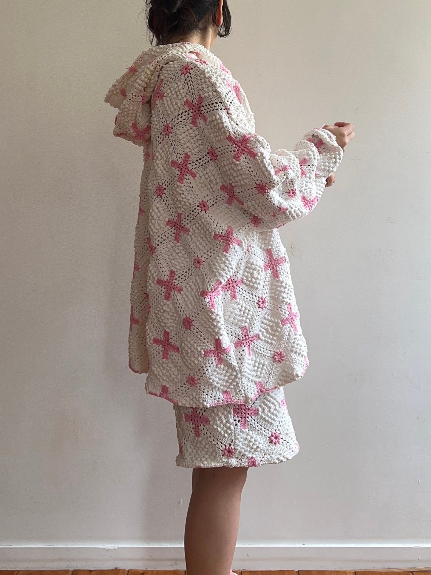 old crochet lace parka