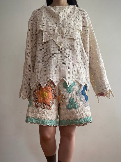 old quilt short pants