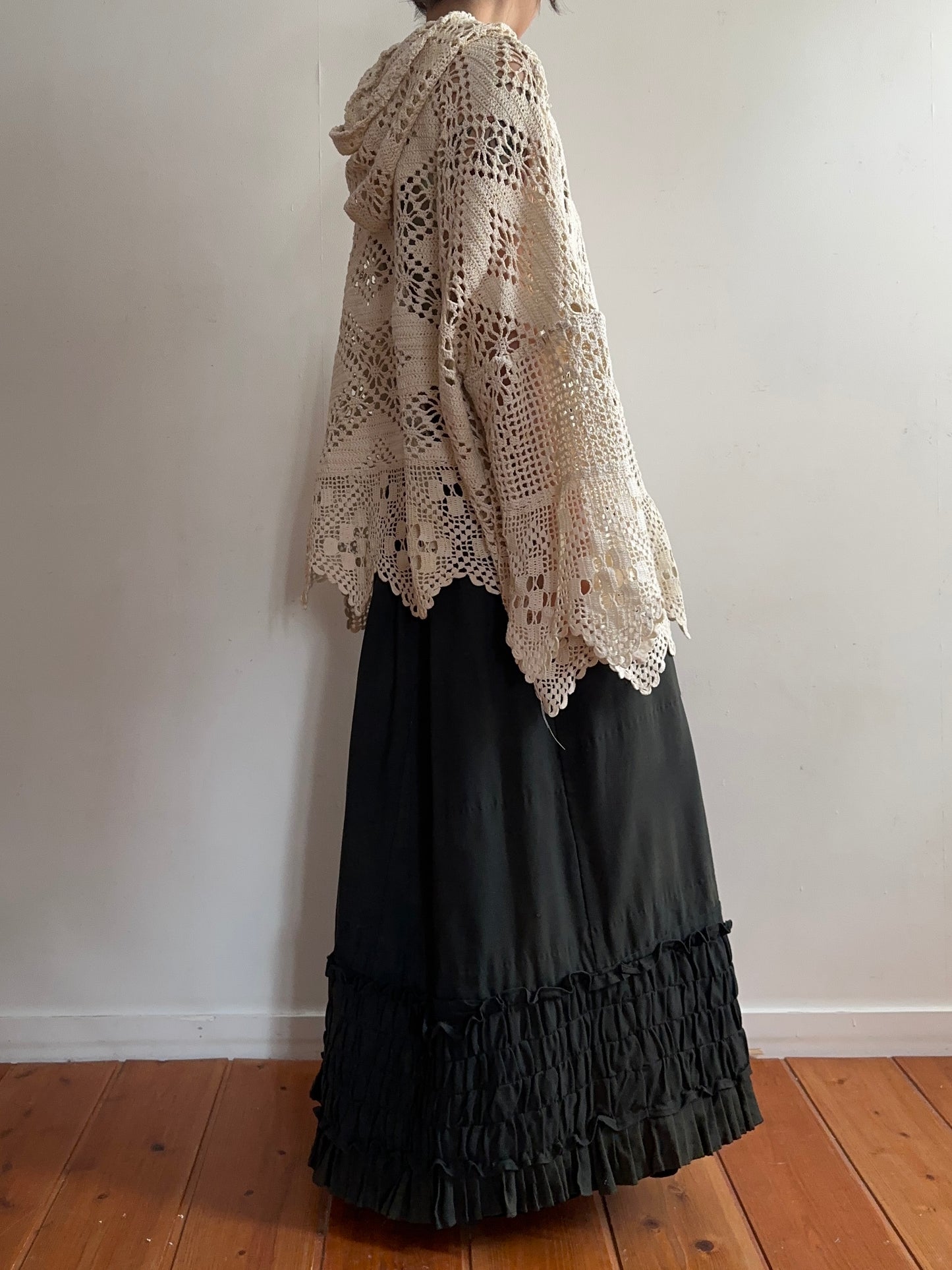 old crochet lace parka