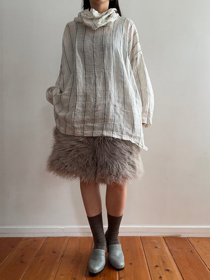 old fur short pants / silver