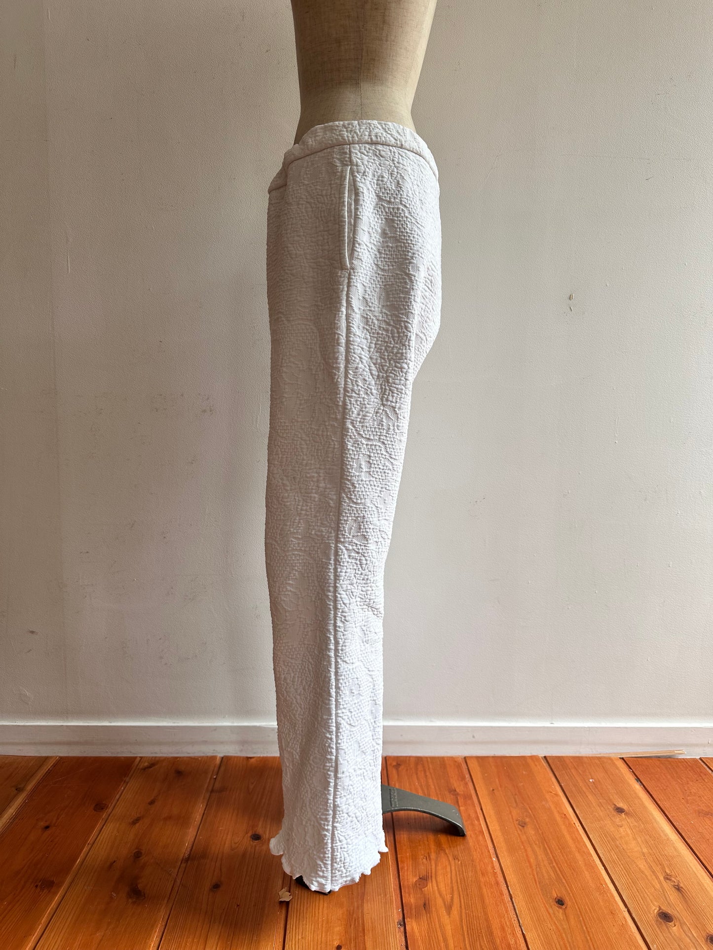 old fabric slim flare pants