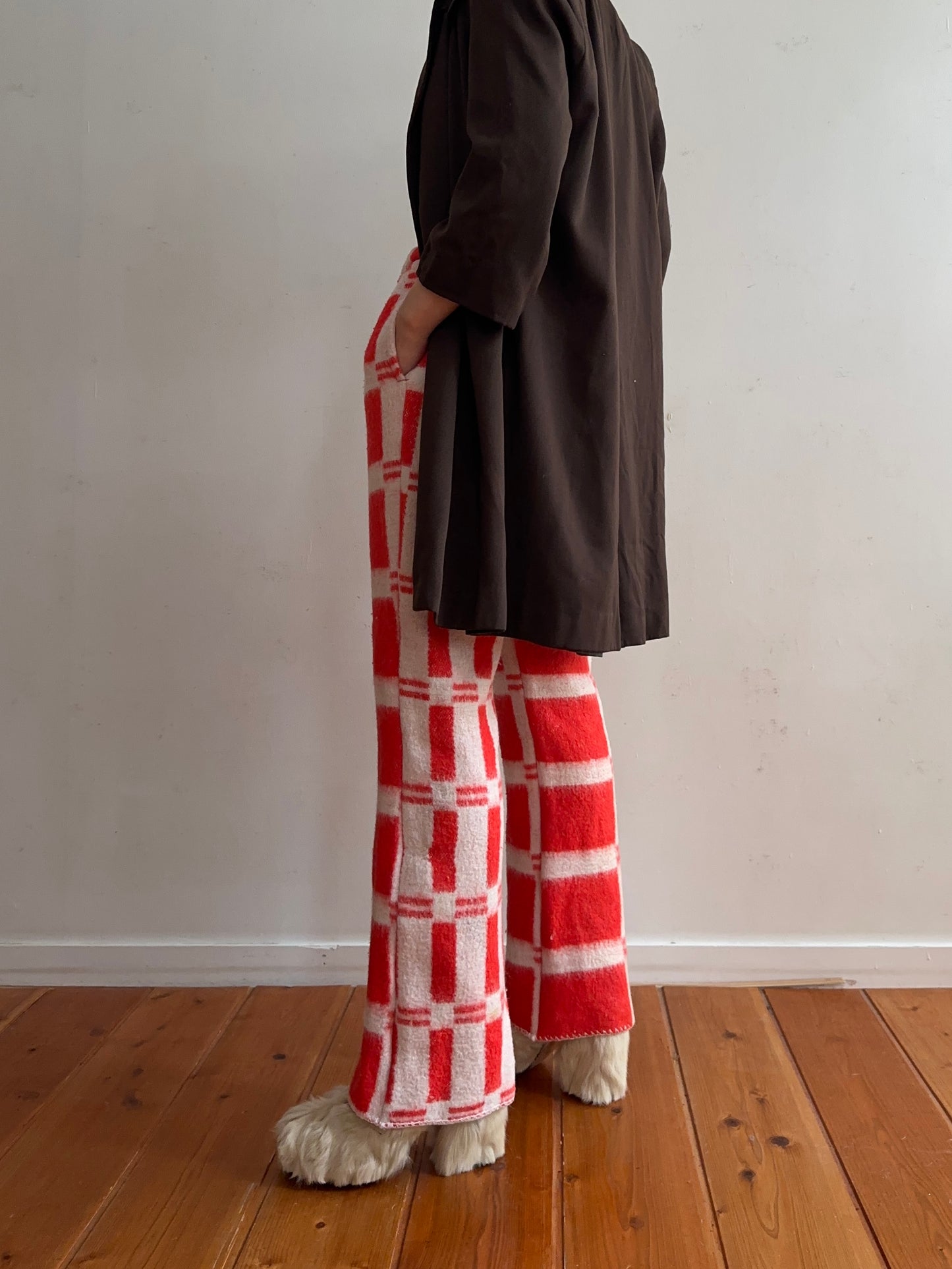 old blanket slim flare pants