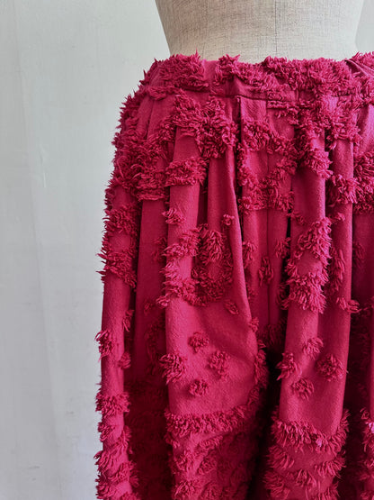 old chenille many tuck pants / ruby