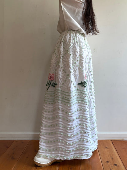 old chenille many tuck pants / muscat