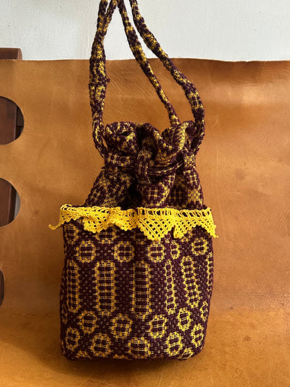 old coverlet pocket bag