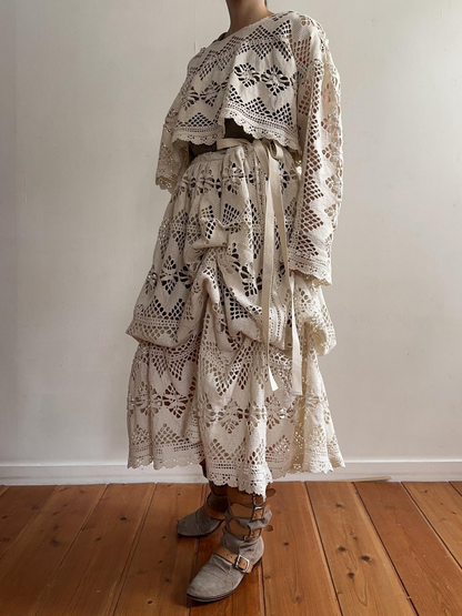 old crochet lace little change skirt