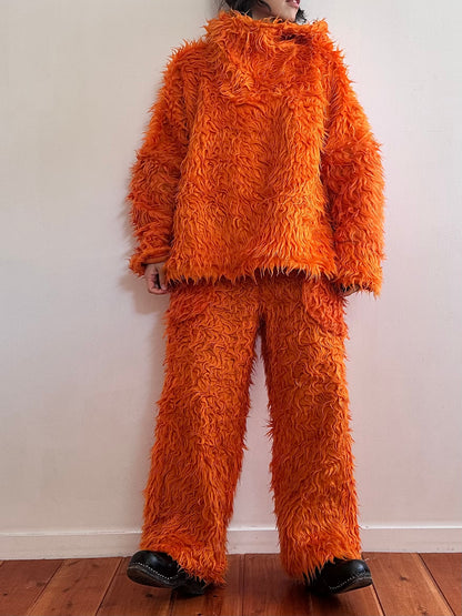 old fur pants  / orange