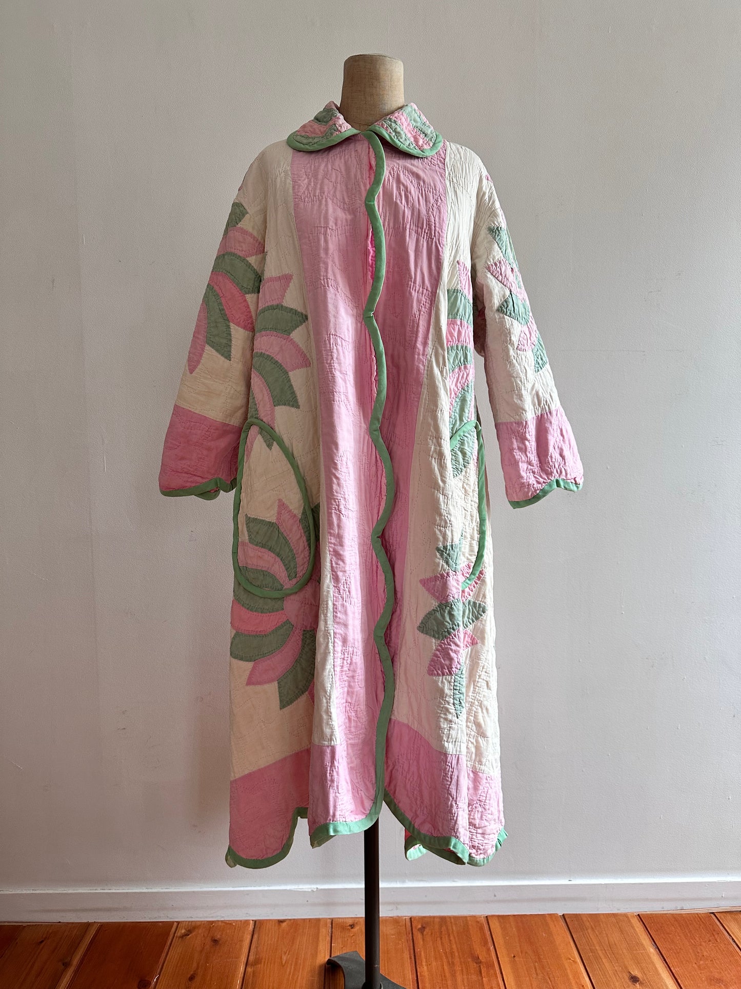 old quilt dress coat