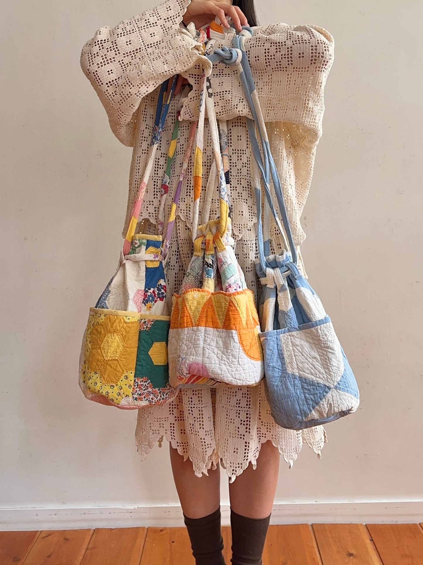 old quilt pocket bag
