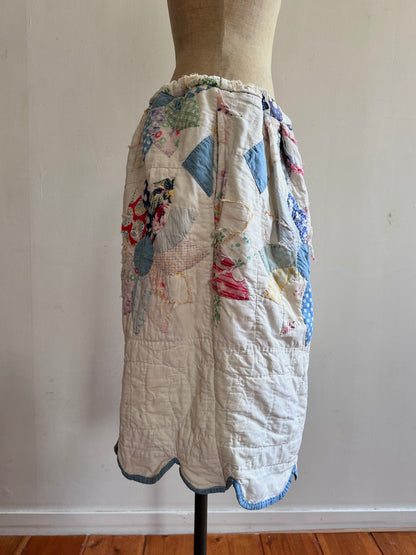 old quilt tuck short pants