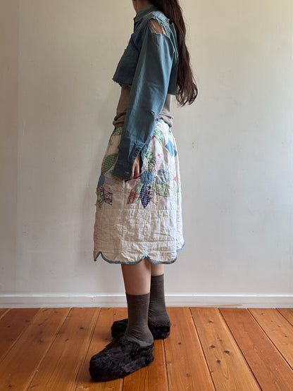 old quilt tuck short pants